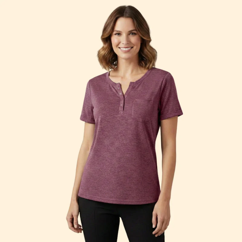 Women’s T-Shirt with Pocket and Button Detail - Image 13