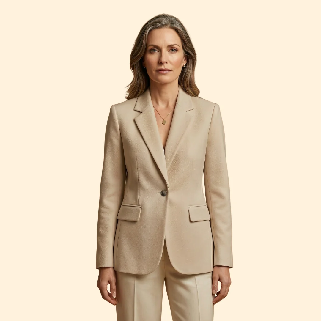 Women's Tailored Blazer Single-Button Closure - Image 6