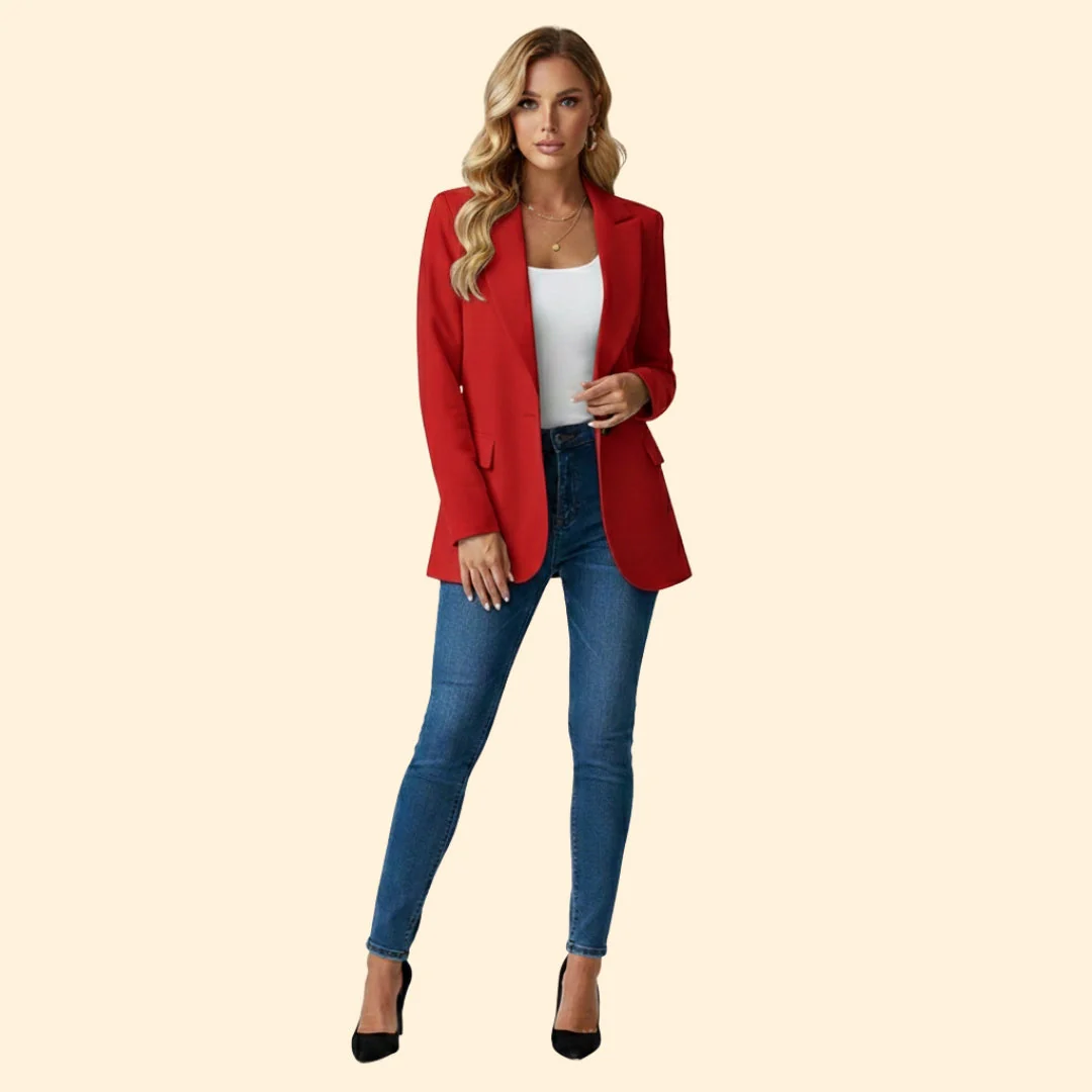 Women’s Tailored Blazer with Single Button - Image 5