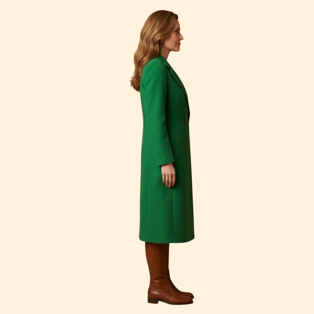 Women's Tailored Coat with Buttons - Image 3