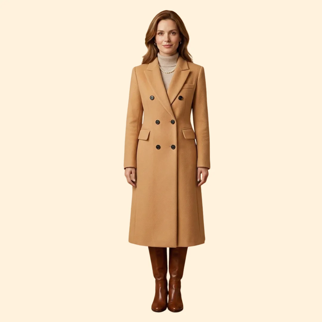 Women's Tailored Coat with Buttons - Image 7