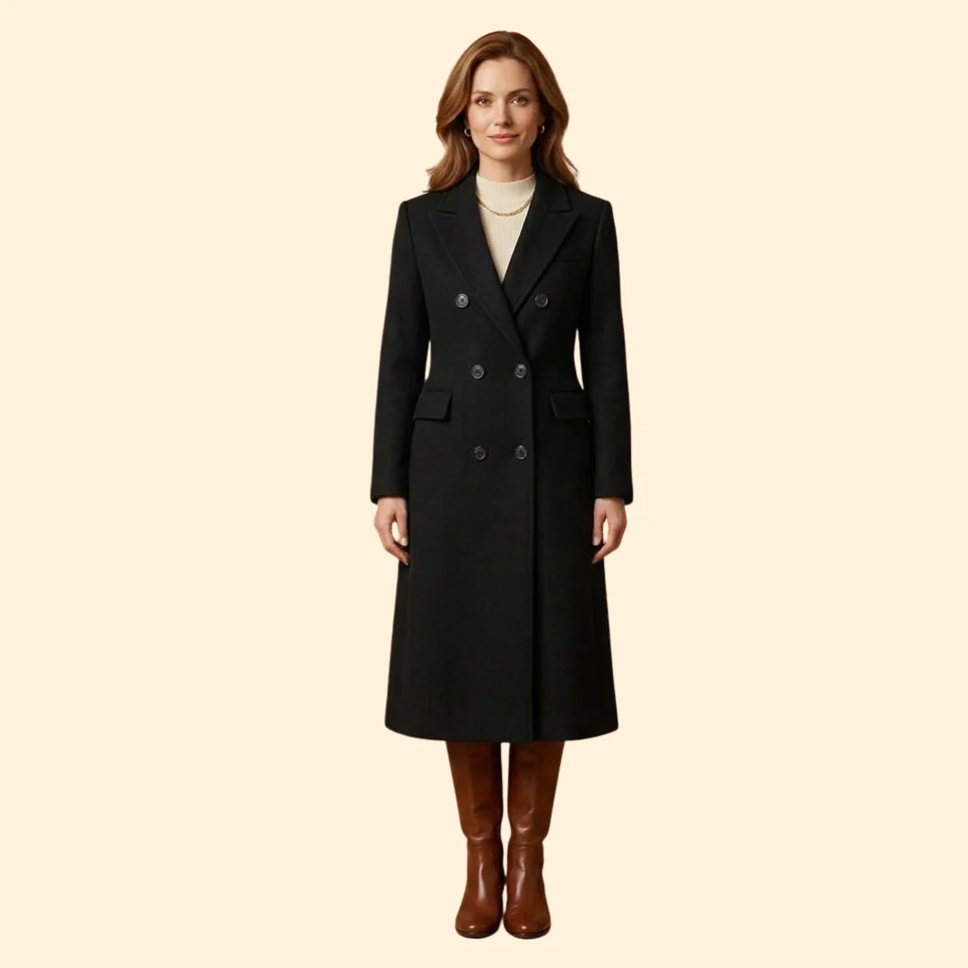 Women's Tailored Coat with Buttons - Image 8