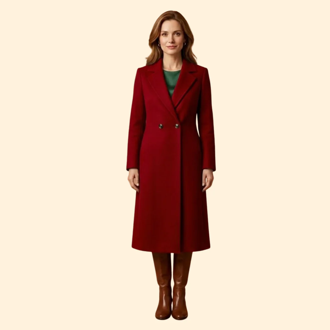 Women's Tailored Coat with Buttons - Image 9