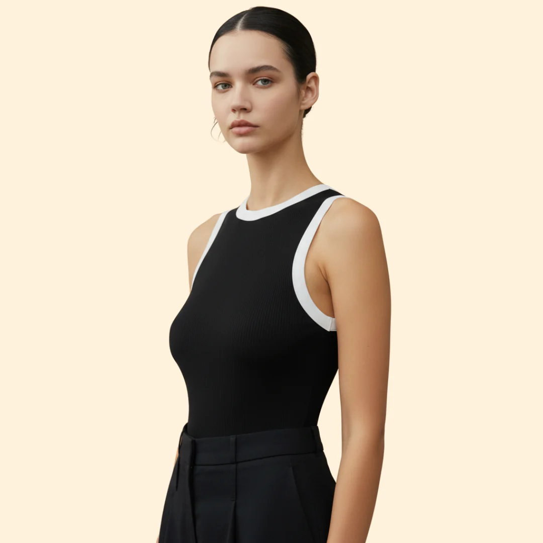 Women’s Tank Top with Two-Tone Trim - Image 3