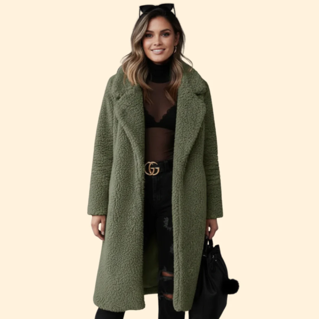 Women’s Teddy Overcoat with Notched Collar - Image 6