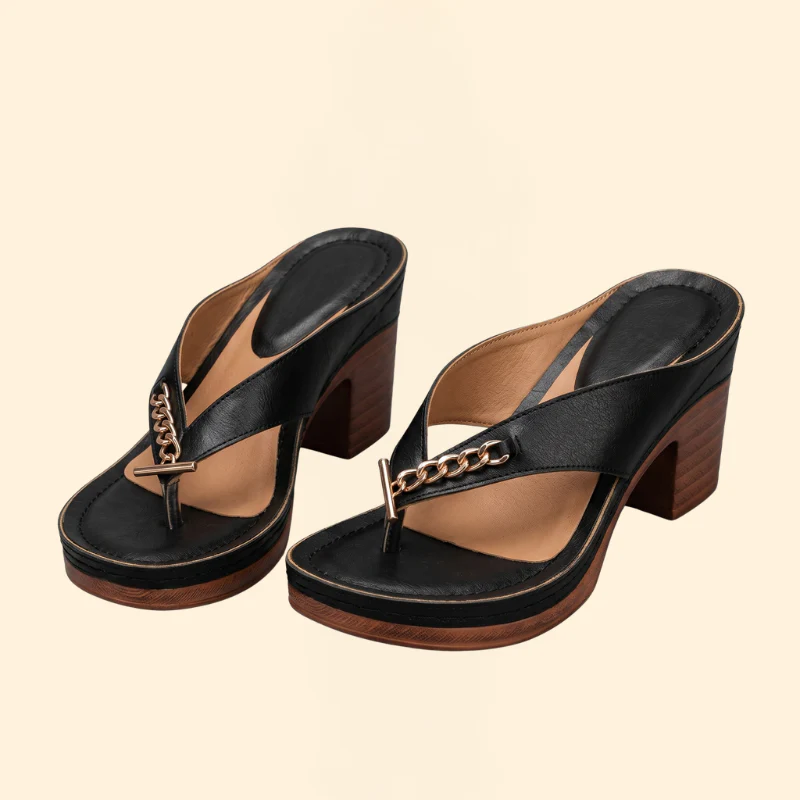 Women’s Thong Sandals with Block Heel