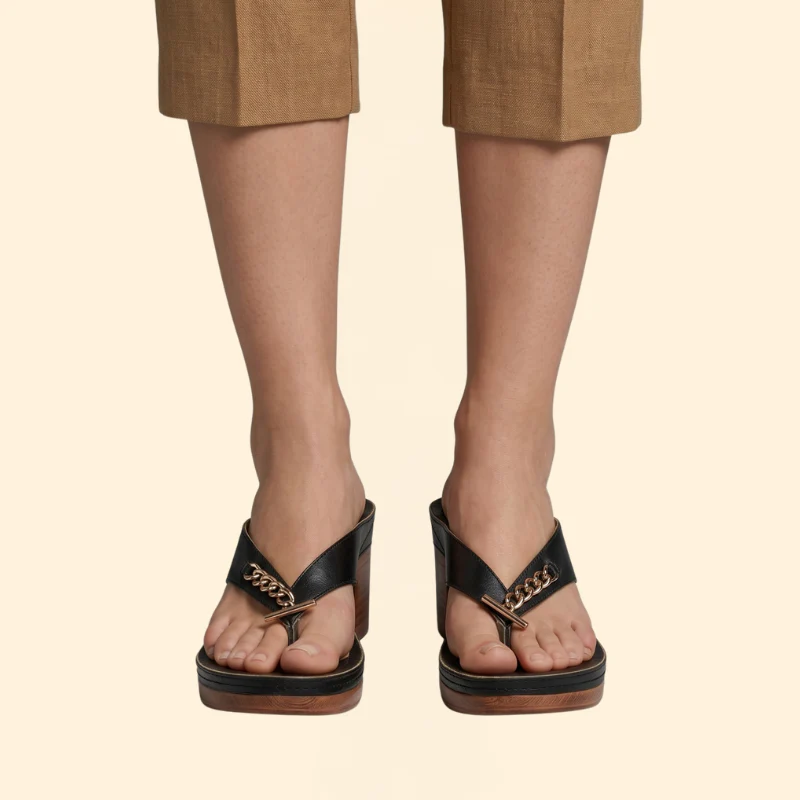 Women’s Thong Sandals with Block Heel - Image 3
