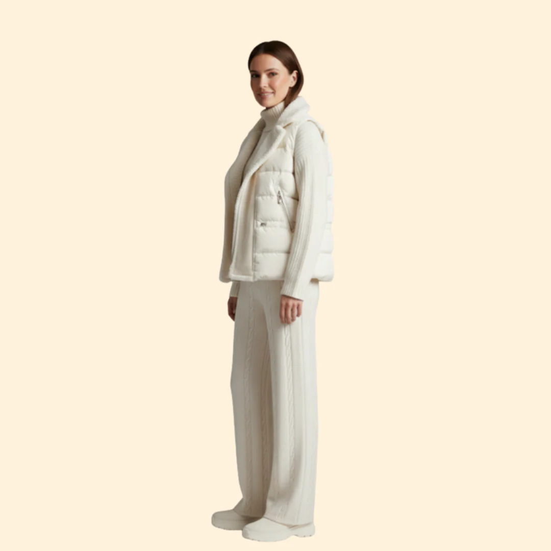 Women’s Three-Piece Set with Padded Vest - Image 5