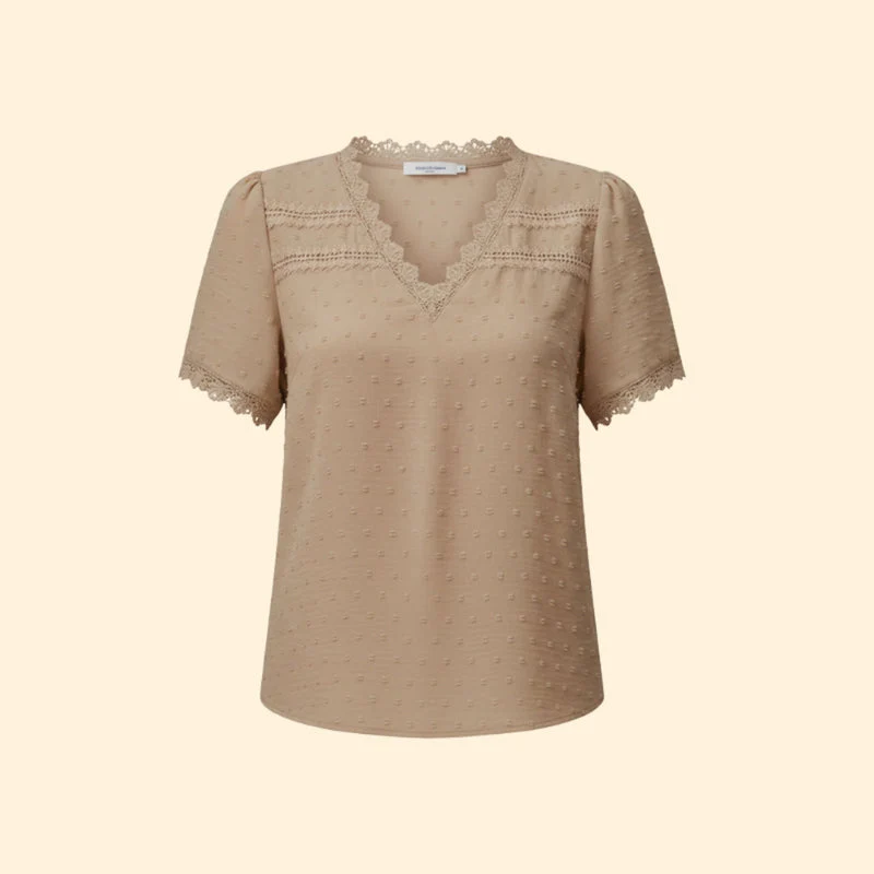 Women’s Top with Lace Trim and Short Sleeves - Image 10