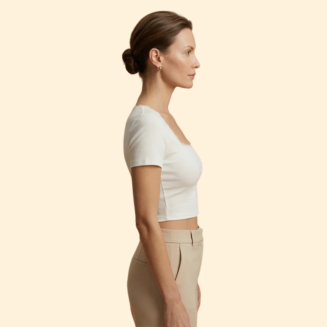 Women’s Top with Lace Trim and Square Neck - Image 3