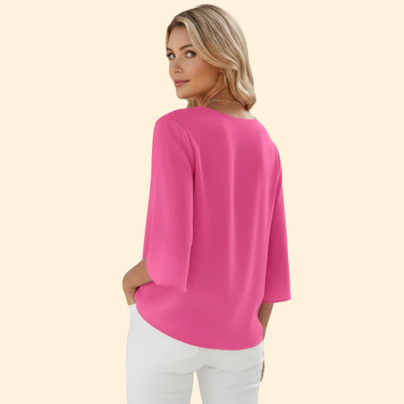 Women’s Top with V-Neck and Flowing Sleeves - Image 5