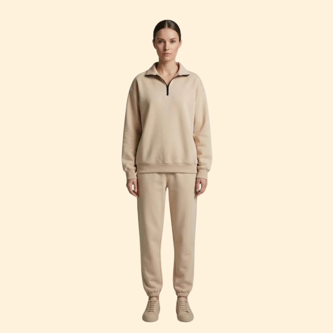 Women’s Tracksuit Set with Half-Zip Sweatshirt
