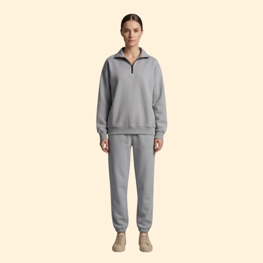 Women’s Tracksuit Set with Half-Zip Sweatshirt - Image 4
