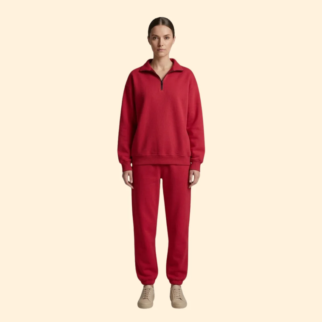 Women’s Tracksuit Set with Half-Zip Sweatshirt - Image 5