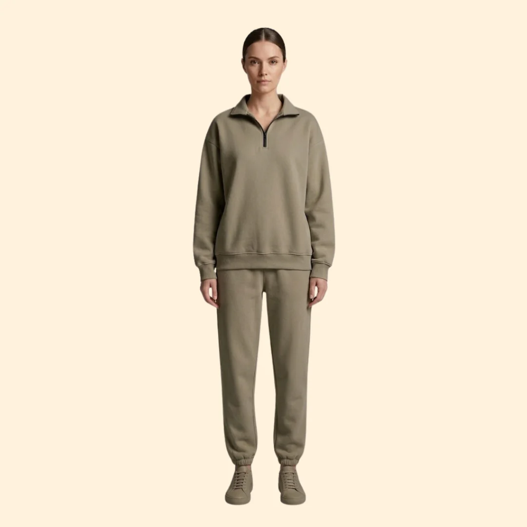 Women’s Tracksuit Set with Half-Zip Sweatshirt - Image 6