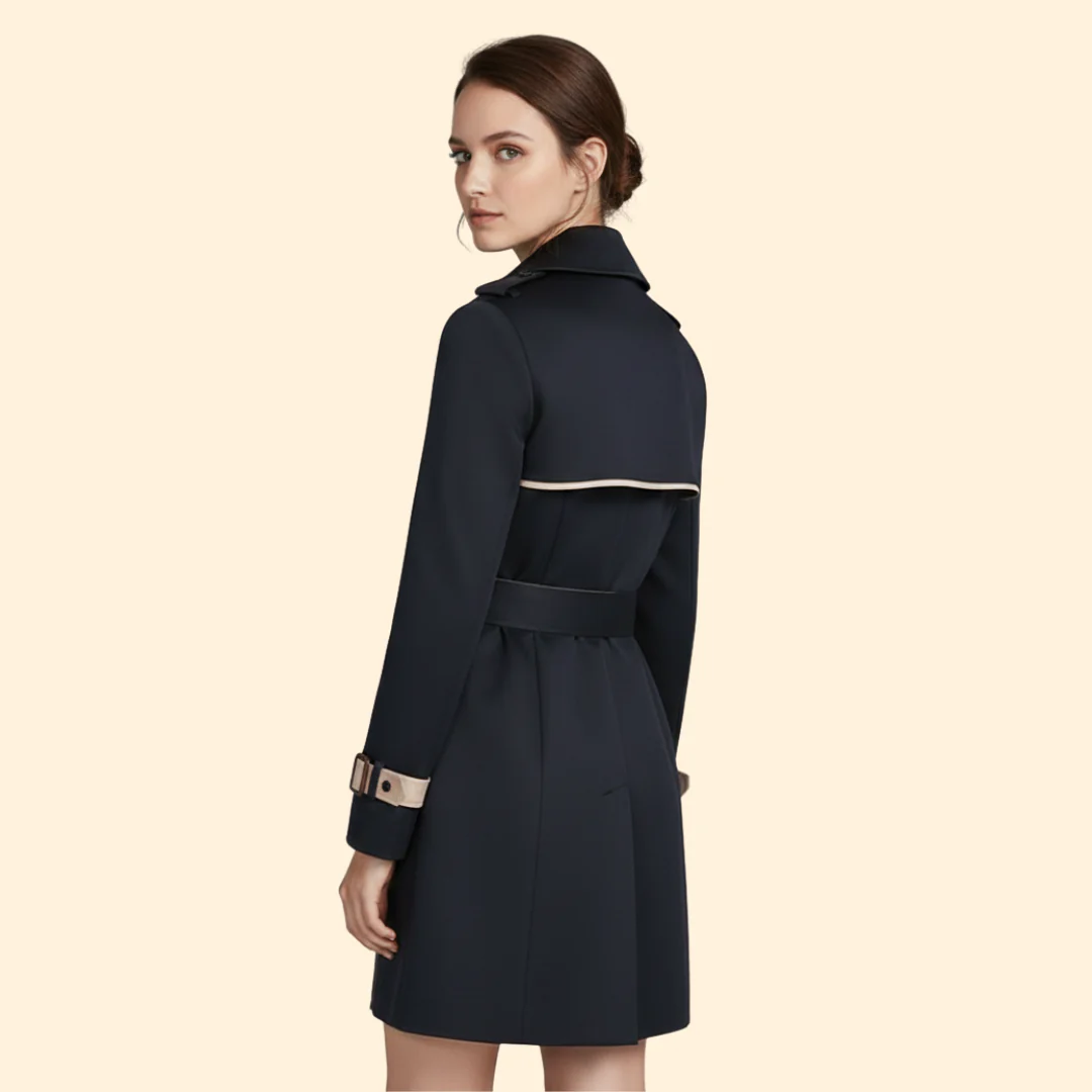 Women’s Trench Coat with Contrast Trim - Image 4
