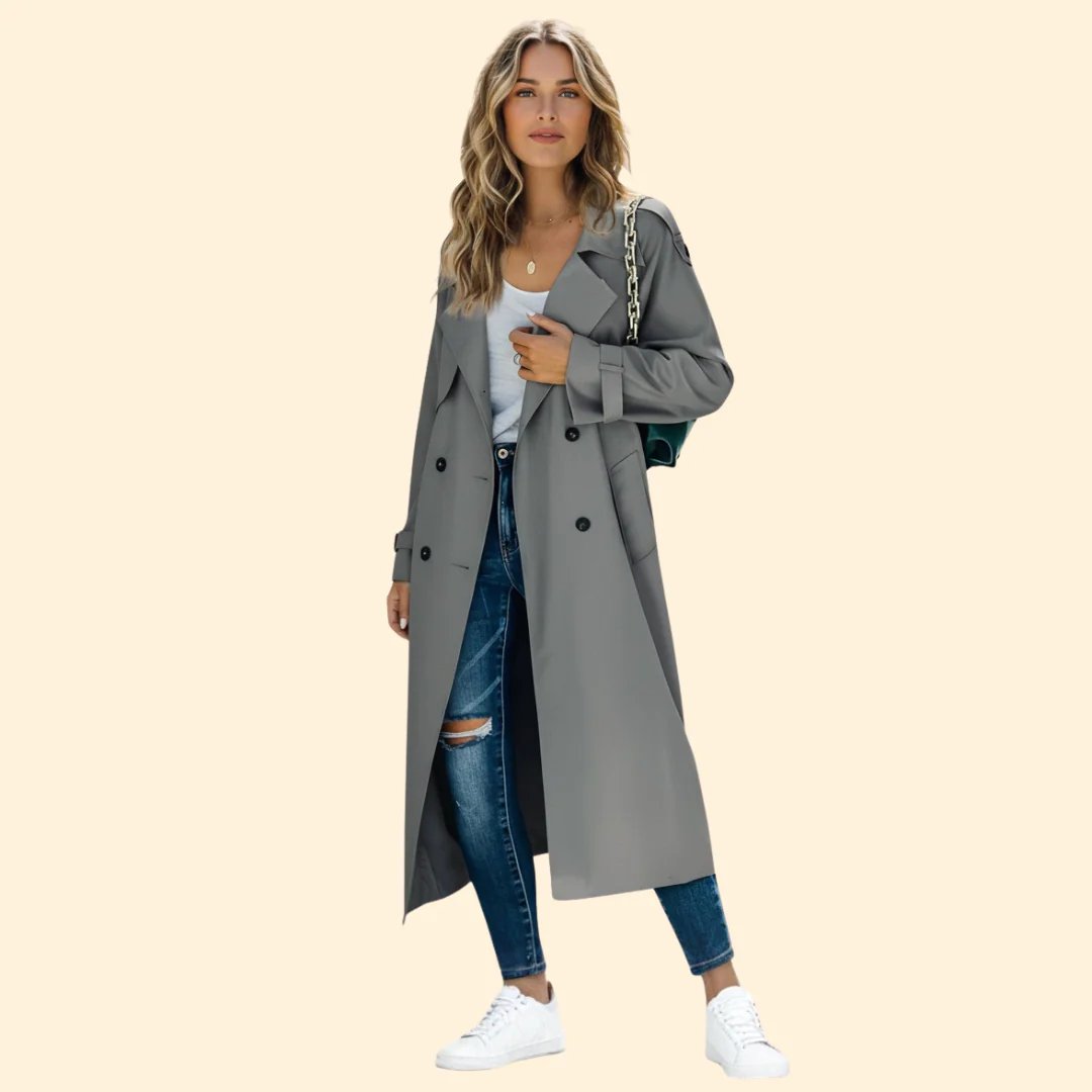 Women’s Trench Coat with Waist Belt - Image 2