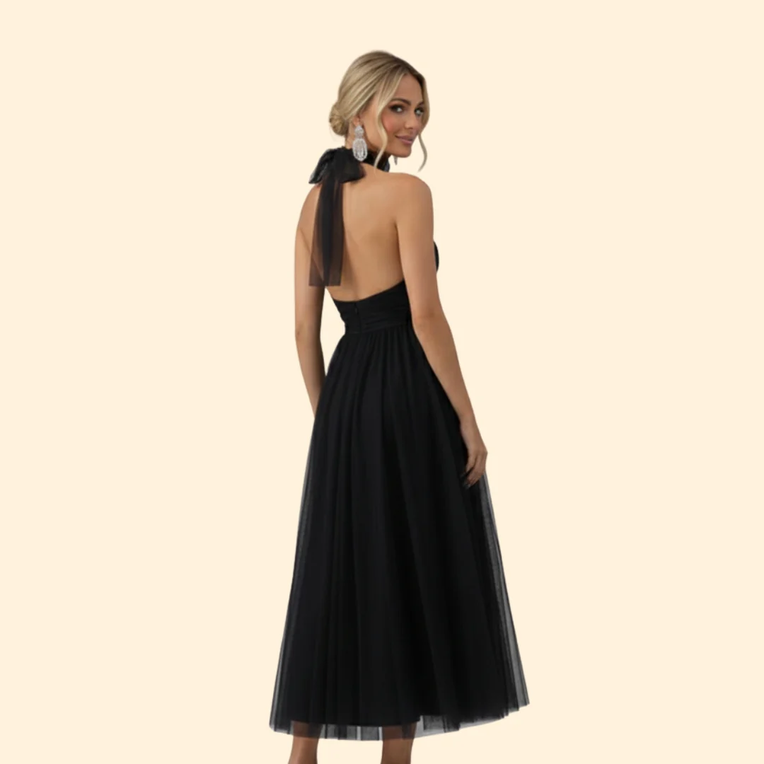 Women’s Tulle Dress with Halter Neckline - Image 5