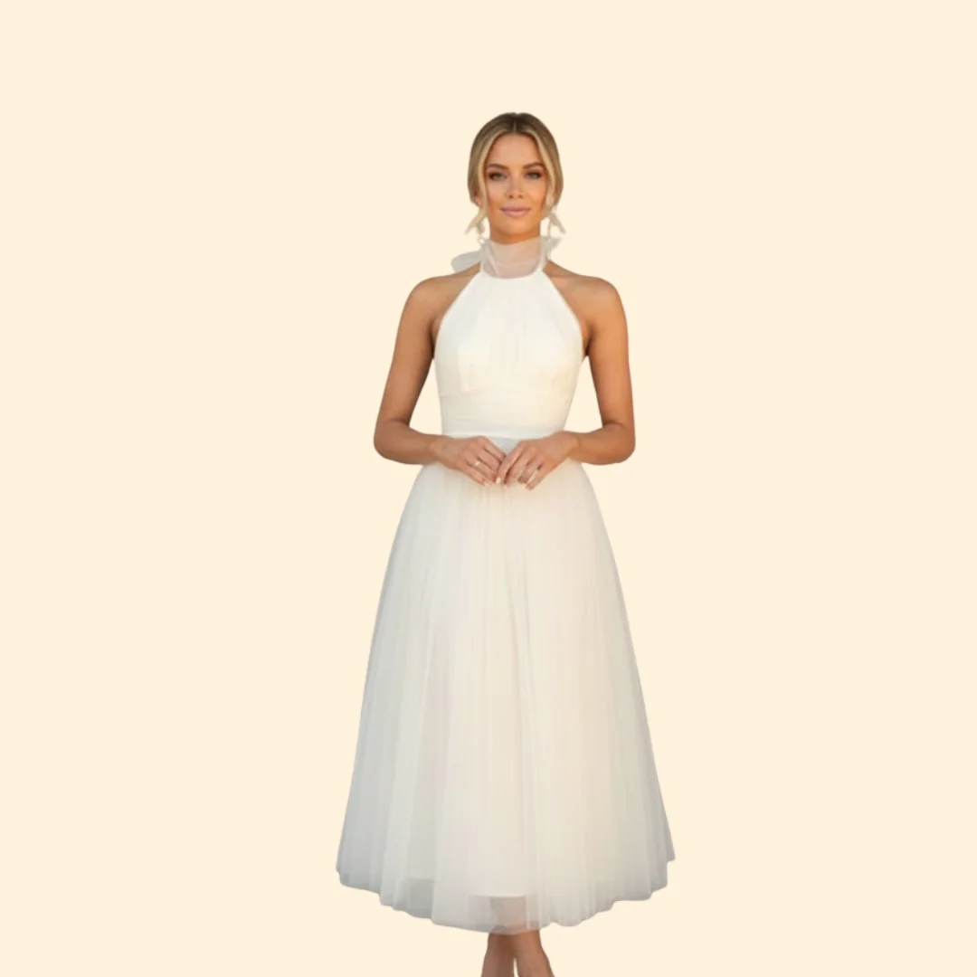 Women’s Tulle Dress with Halter Neckline - Image 6