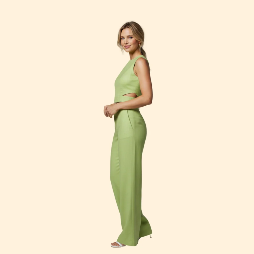 Women’s Two-Piece Set with Crop Top and Trousers - Image 4
