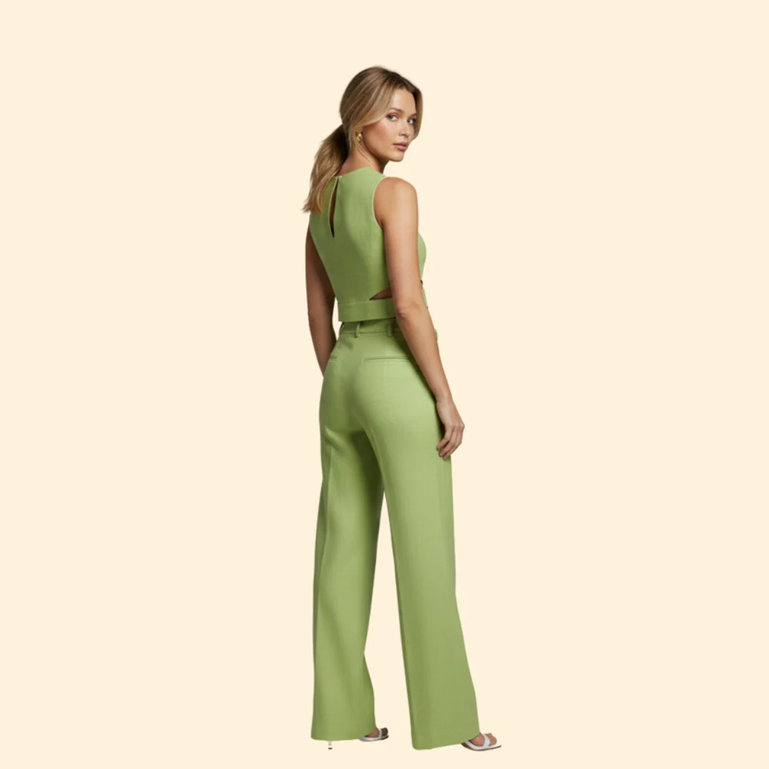 Women’s Two-Piece Set with Crop Top and Trousers - Image 5