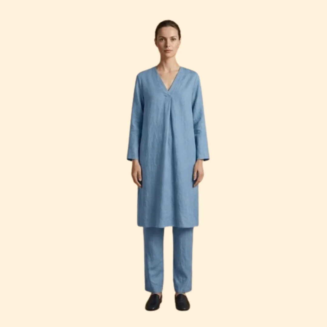 Women’s Two-Piece Set with V-Neck Tunic - Image 7