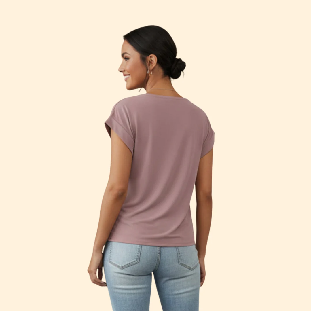 Women’s V-Neck Blouse with Relaxed Fit - Image 5