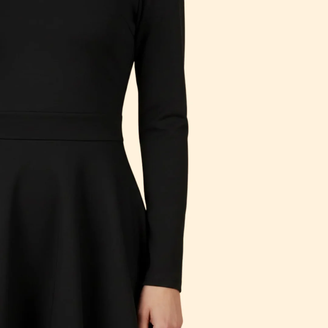 Women's V-Neck Dress with Flared Skirt - Image 7