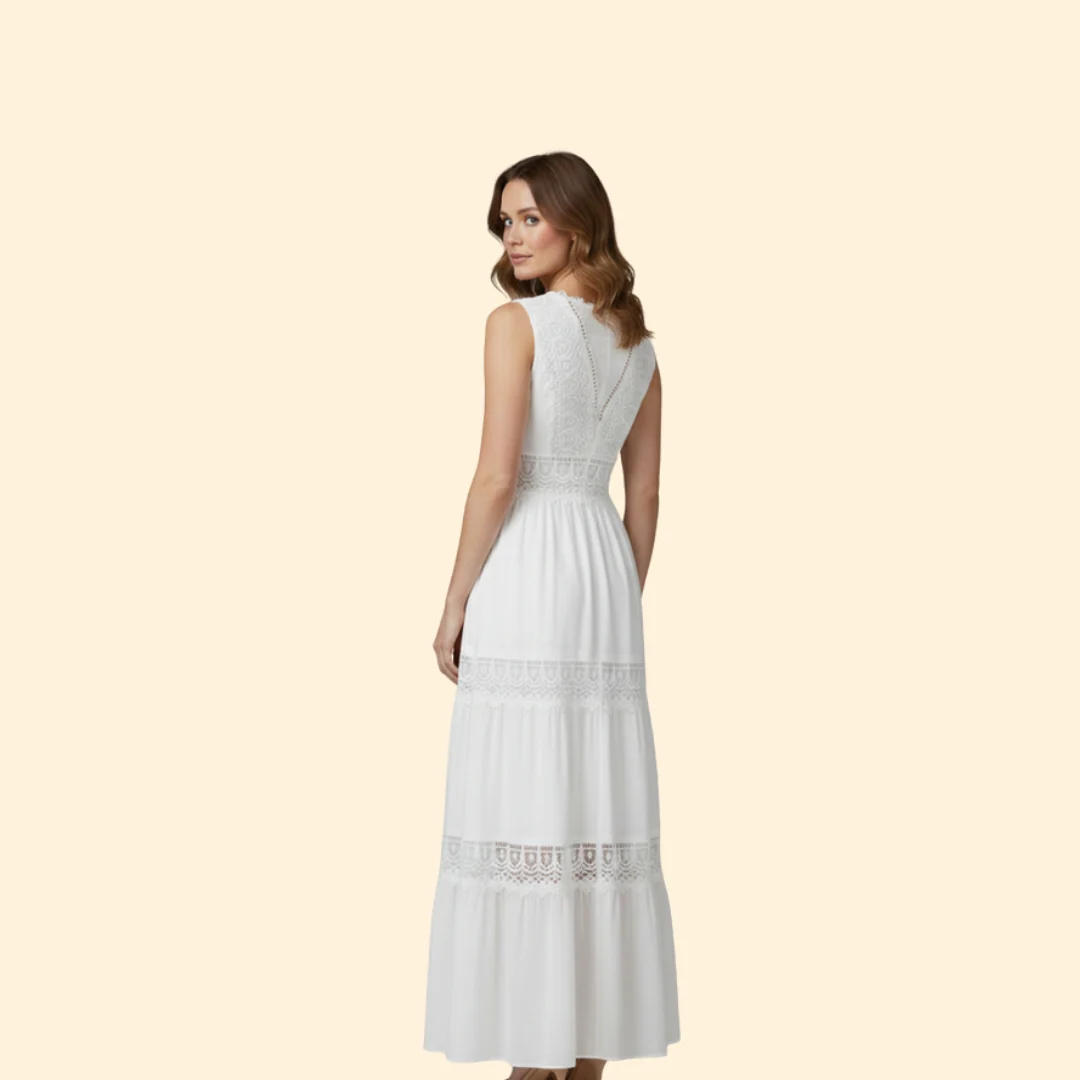 Women’s V-Neck Dress with Lace Details - Image 5