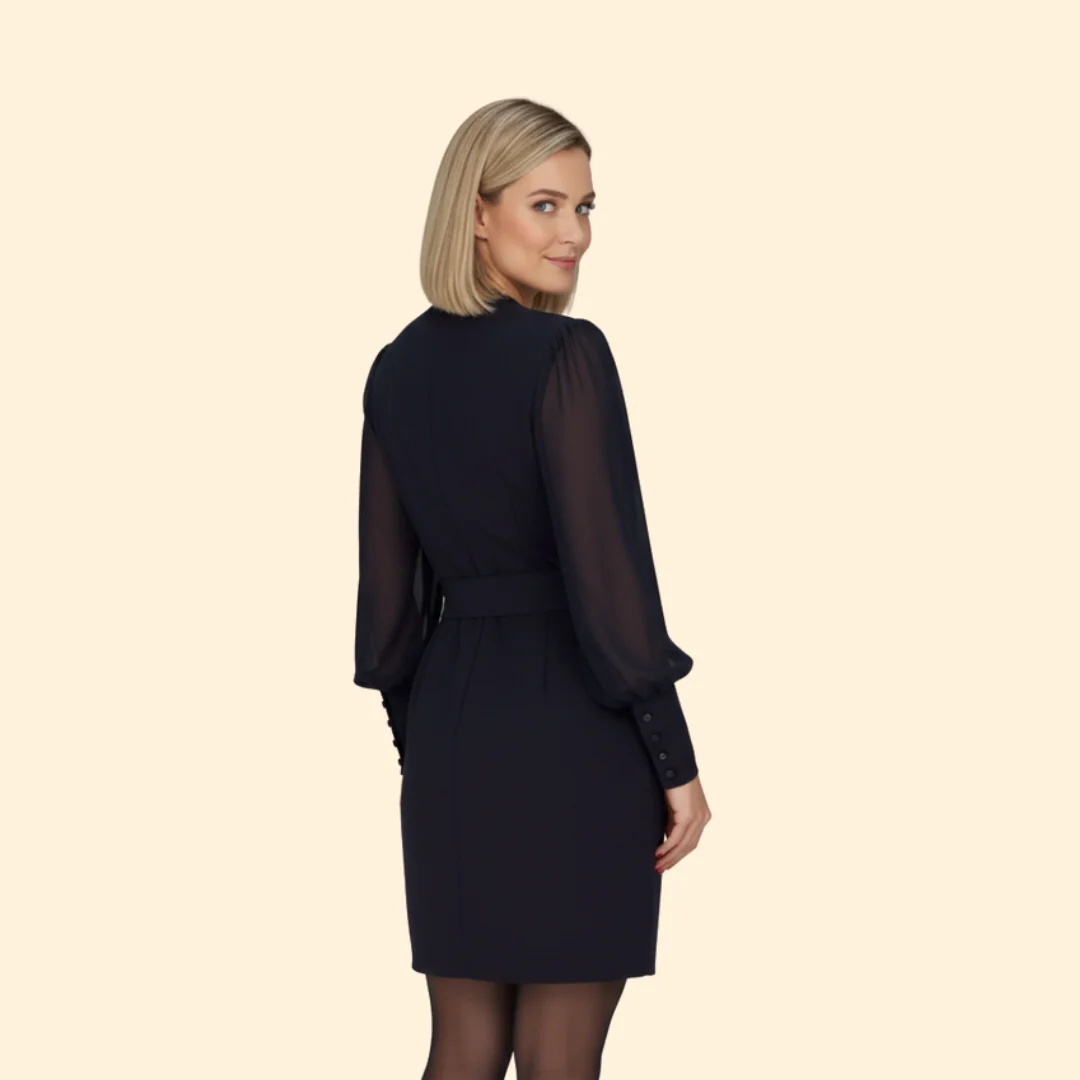 Women’s V-Neck Dress with Sparkling Accent - Image 4
