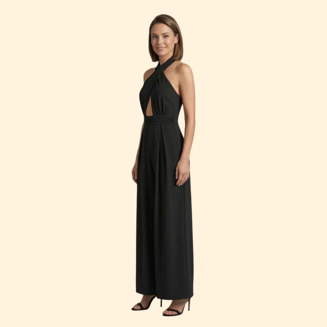 Women’s V Neck Jumpsuit Wide Leg Fit - Image 5