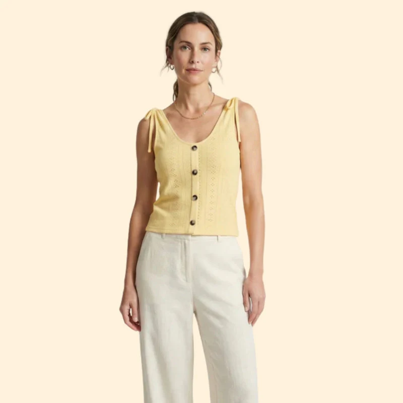 Women’s V-Neck Tank with Button Closure - Image 2