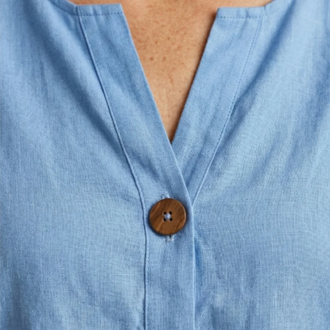 Women’s V-Neck Top with Rolled Sleeves - Image 6