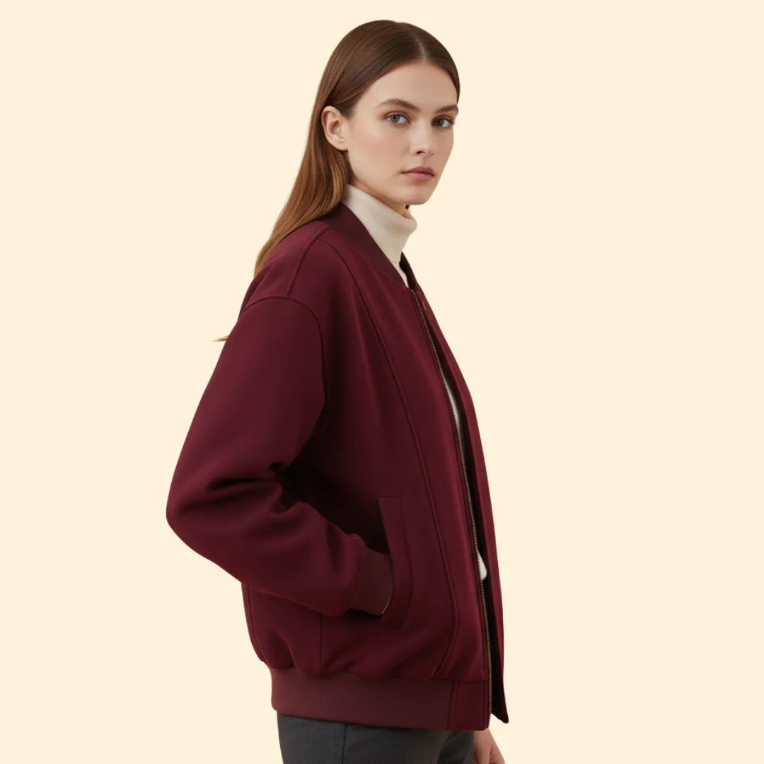 Women’s Varsity Bomber Jacket with Side Pockets - Image 3