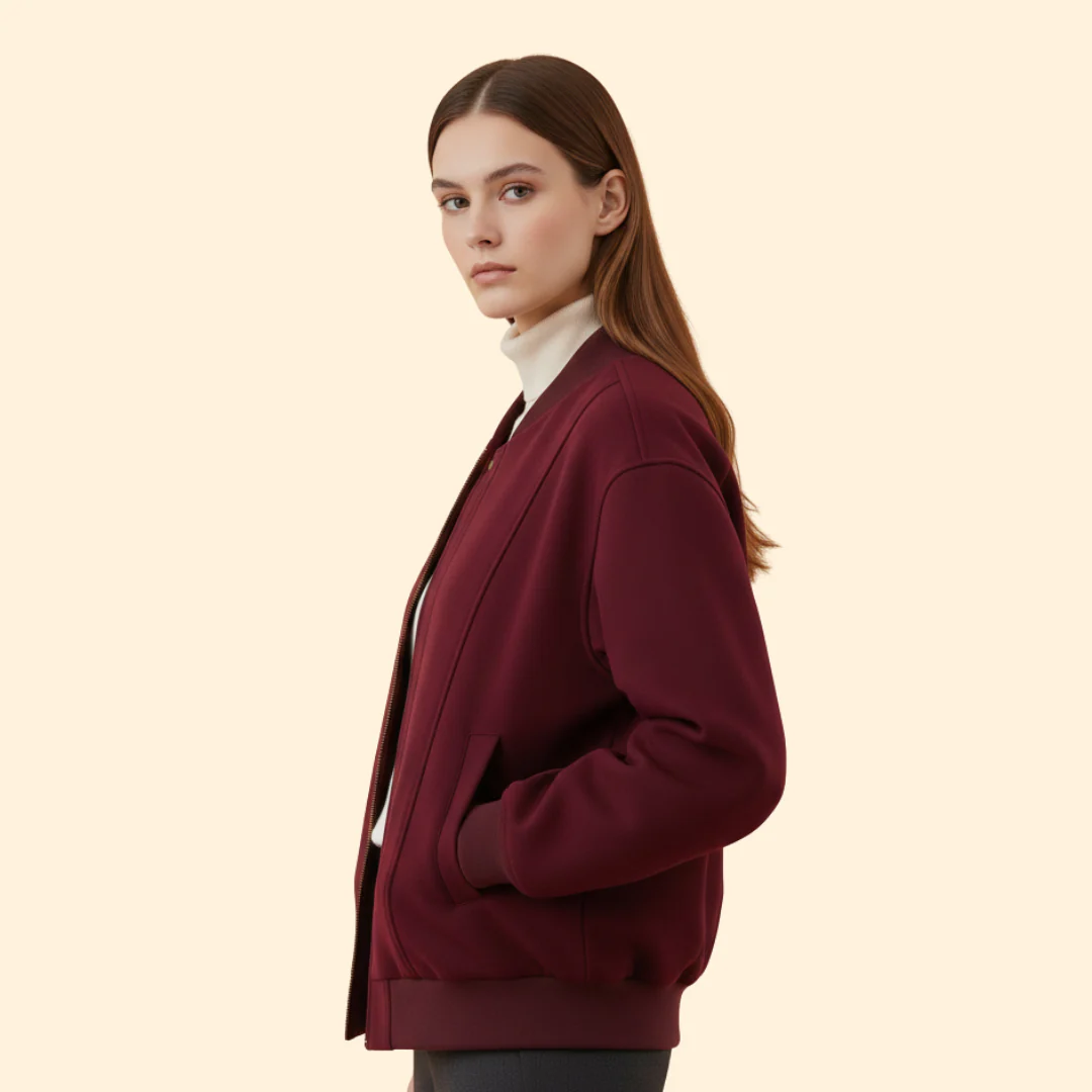 Women’s Varsity Bomber Jacket with Side Pockets - Image 5
