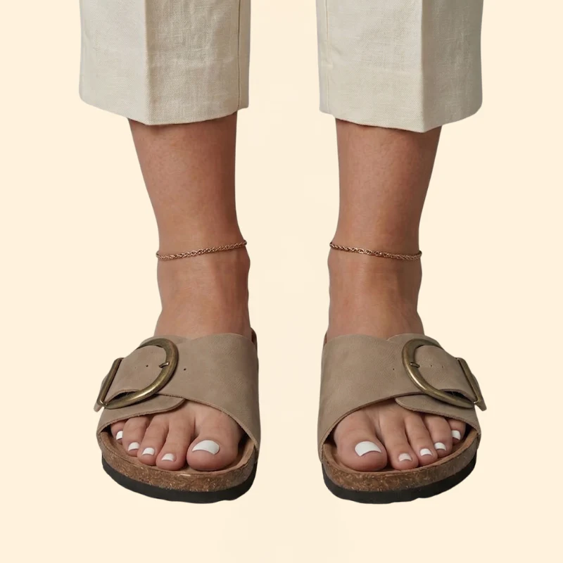 Women's Vintage Sandals with Buckle - Image 8