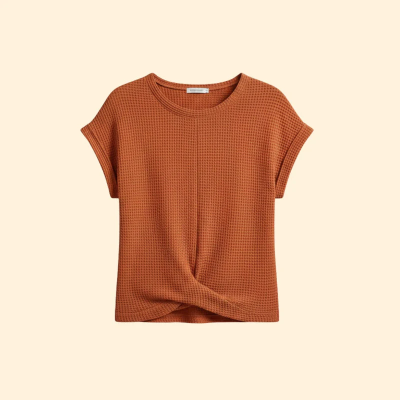 Women’s Waffle Knit Tee with Short Sleeves