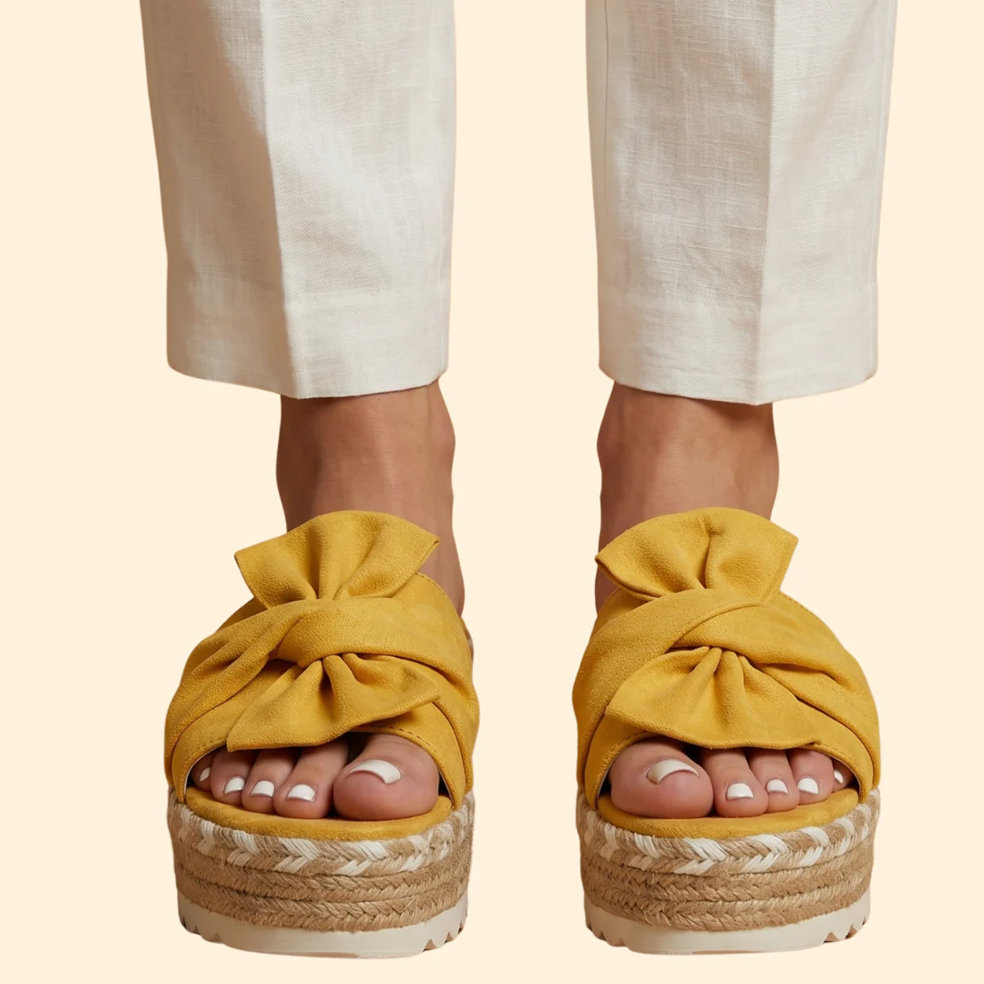 Women's Wedge Sandals with Bow - Image 3