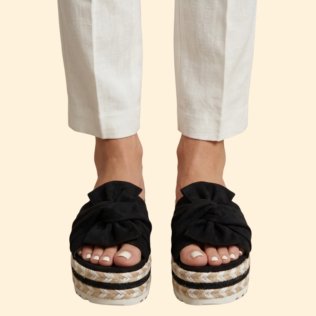 Women's Wedge Sandals with Bow - Image 8