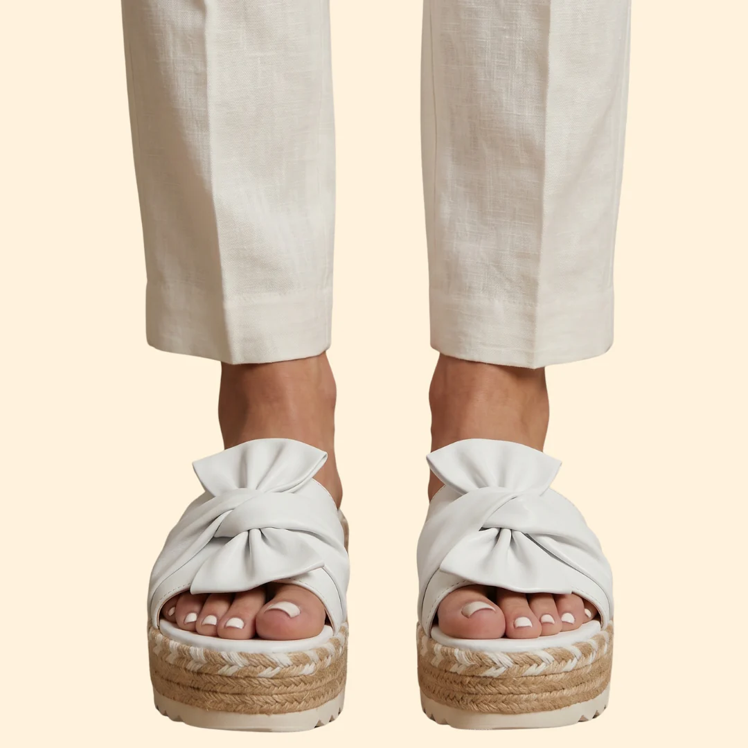 Women's Wedge Sandals with Bow - Image 9