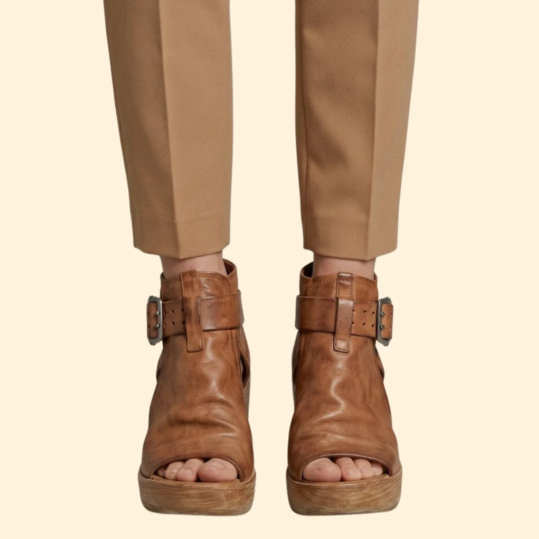 Women's Wedge Sandals with Buckle - Image 7