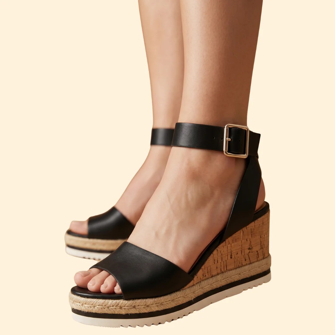 Women’s Wedge Sandals with Cork Heel - Image 4