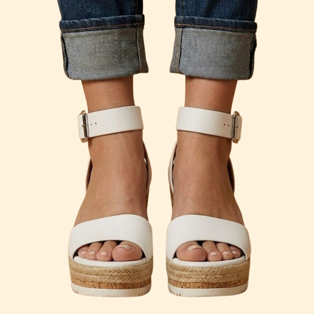 Women’s Wedge Sandals with Cork Heel - Image 6