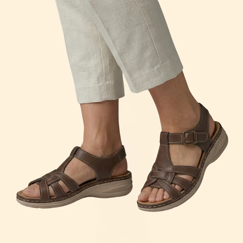 Women's Wedge Sandals with Cushioned Sole - Image 4