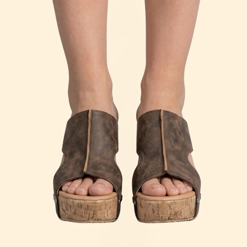 Women's Wedge Sandals with Studs - Image 2