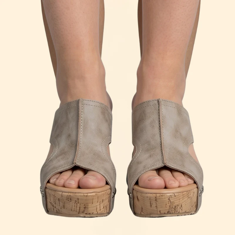 Women's Wedge Sandals with Studs - Image 3