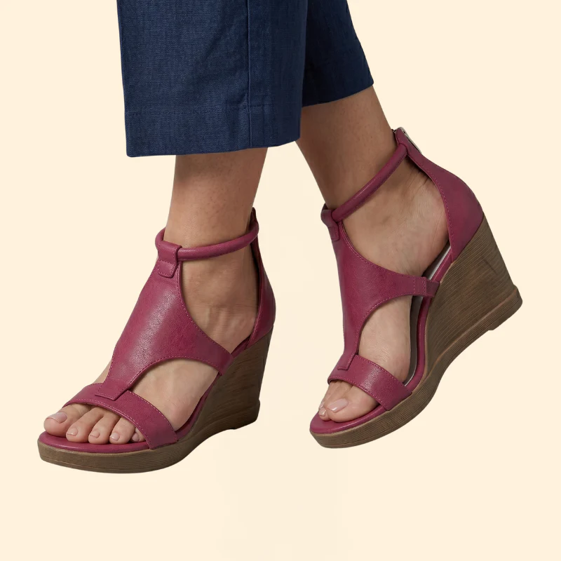 Women's Wedge Sandals with T-Strap - Image 5