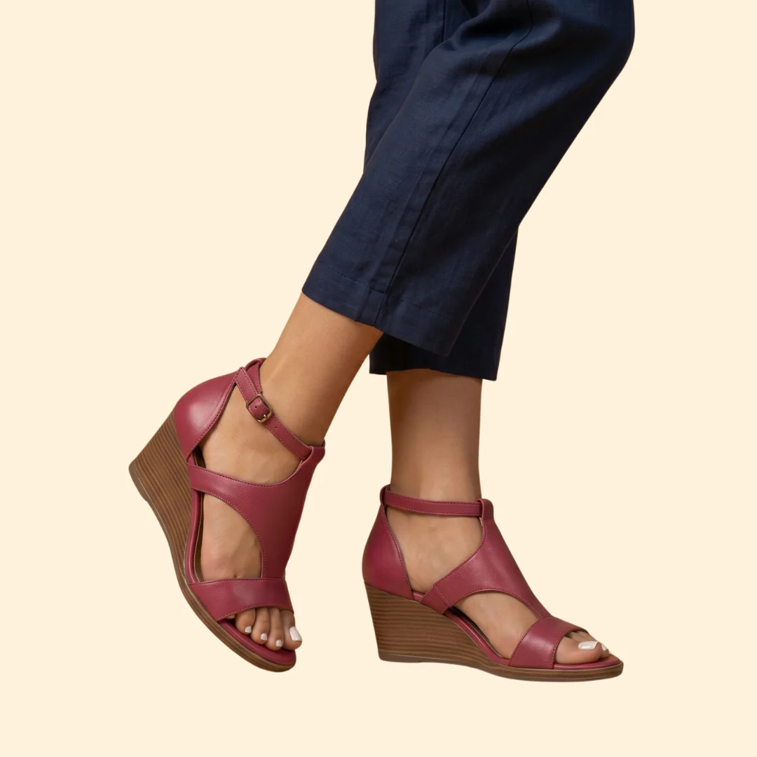 Women's Wedge Sandals with T-Strap - Image 3