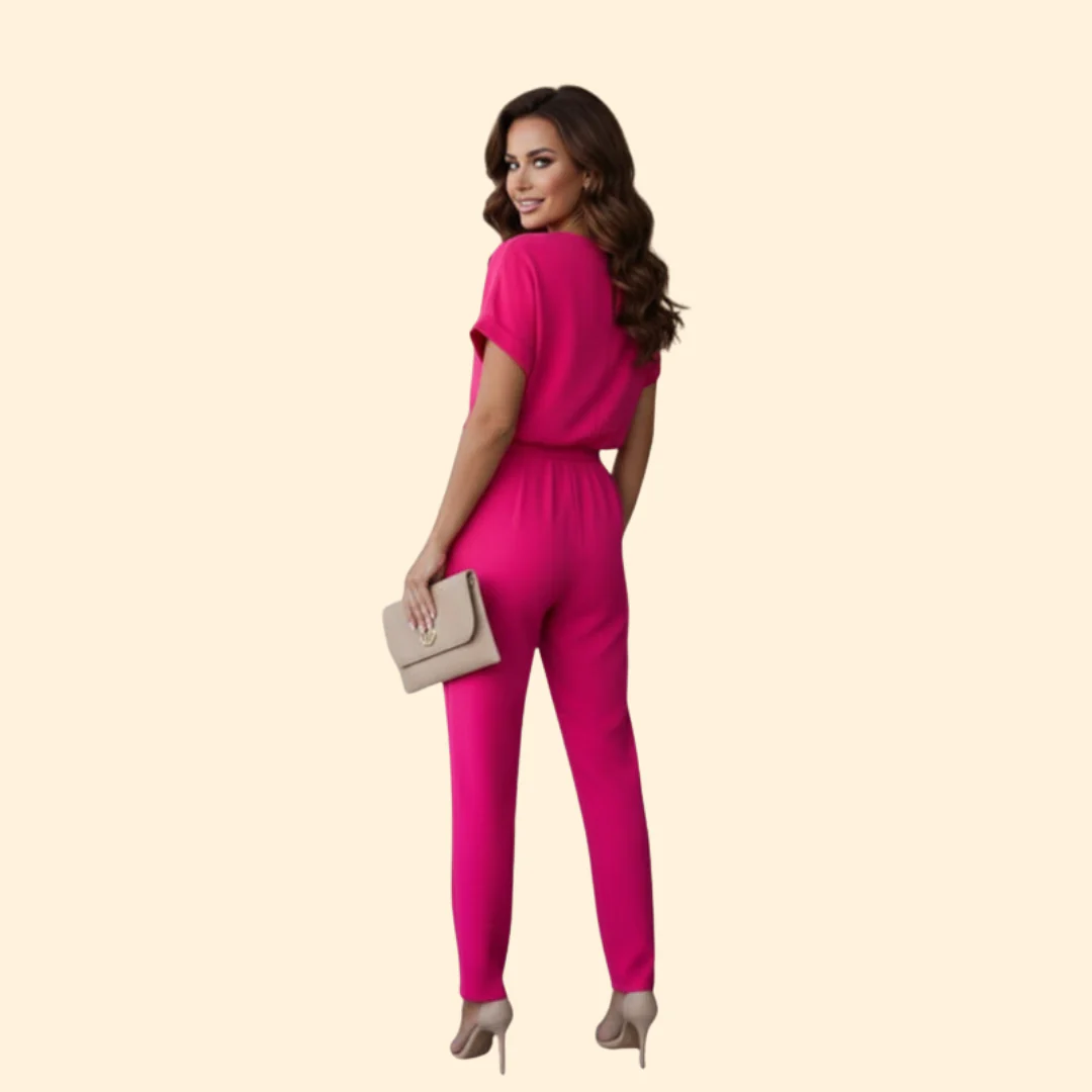 Women’s Wide-Leg Jumpsuit with Belt Detail - Image 4