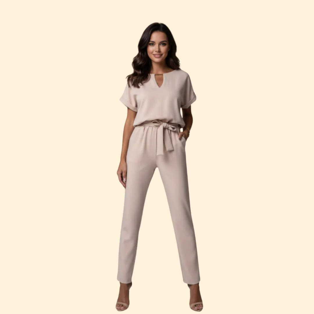 Women’s Wide-Leg Jumpsuit with Belt Detail - Image 8